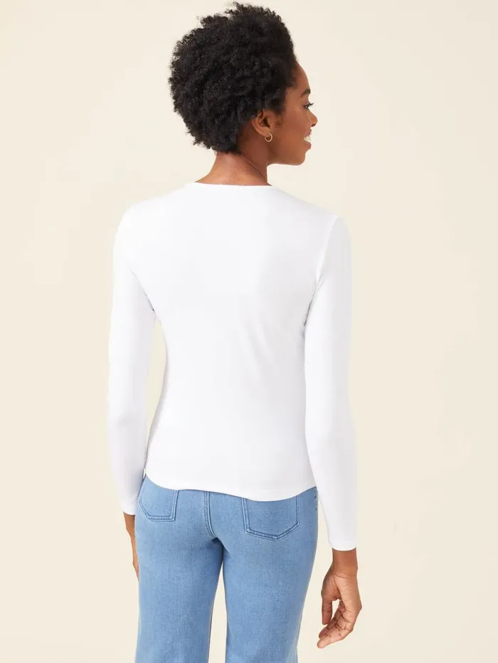 Shirts and Tops Women JMcLaughlin Allie Long Sleeve Tee White Shirts and Tops Women JMcLaughlin Allie Long Sleeve Tee White