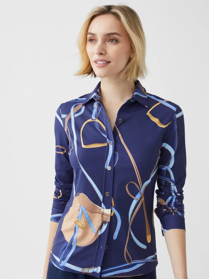 Shirts and Tops Women JMcLaughlin Betty Shirt In Palomino Navyblue