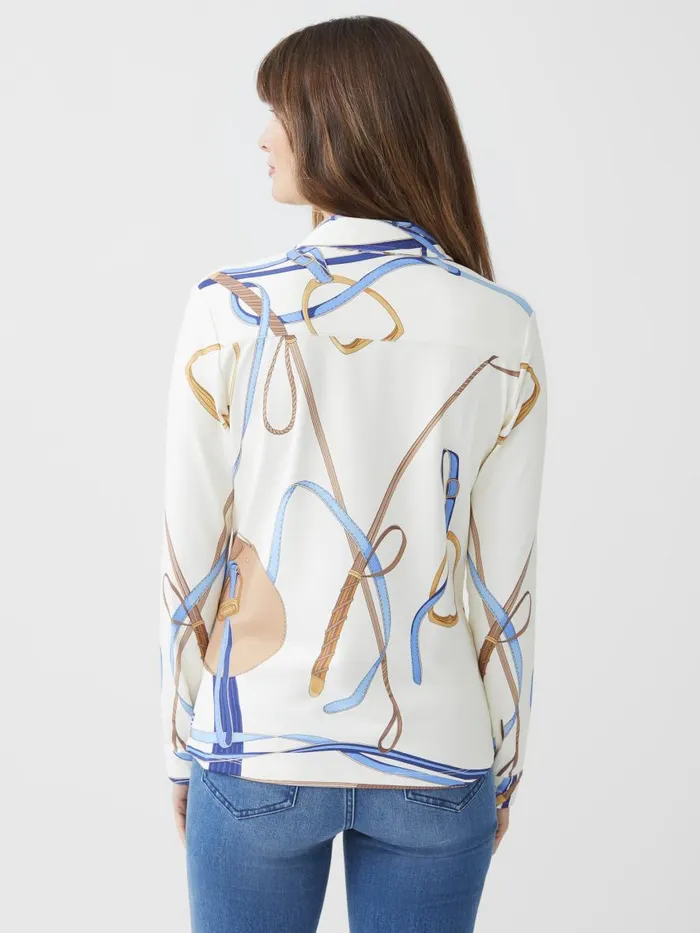 Shirts and Tops Women JMcLaughlin Betty Shirt In Palomino Whiteblue Shirts and Tops Women JMcLaughlin Betty Shirt In Palomino Whiteblue