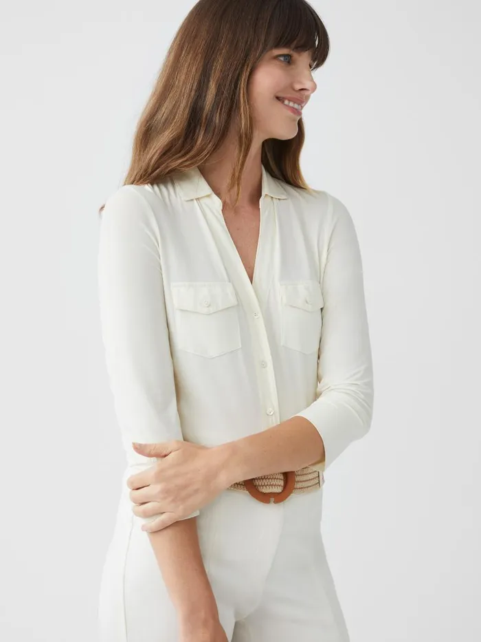 Shirts and Tops Women JMcLaughlin Brynn Lyford Jersey Shirt Off White
