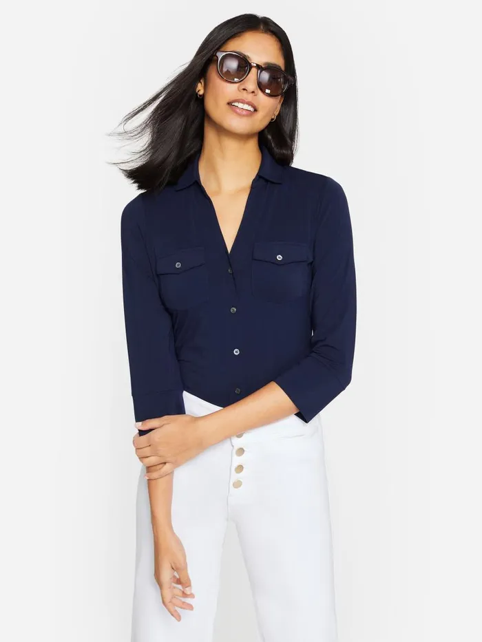 Shirts and Tops Women JMcLaughlin Brynn Lyford Jersey Shirt Winter Navy