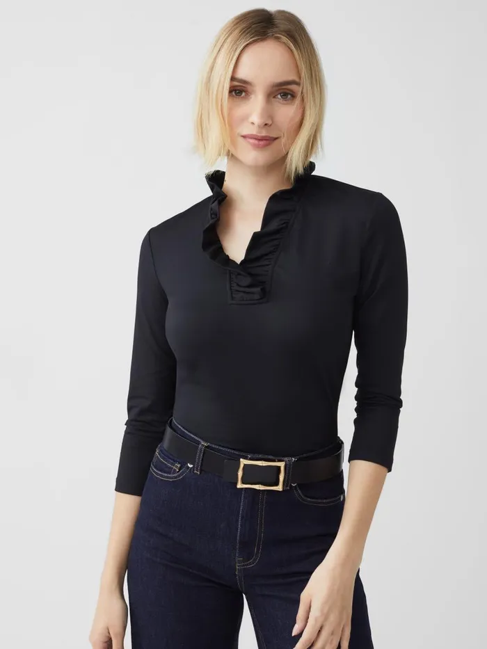 Shirts and Tops Women JMcLaughlin Durham Ruffle Top Black