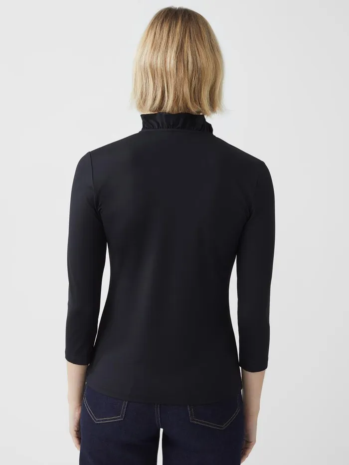 Shirts and Tops Women JMcLaughlin Durham Ruffle Top Black Shirts and Tops Women JMcLaughlin Durham Ruffle Top Black