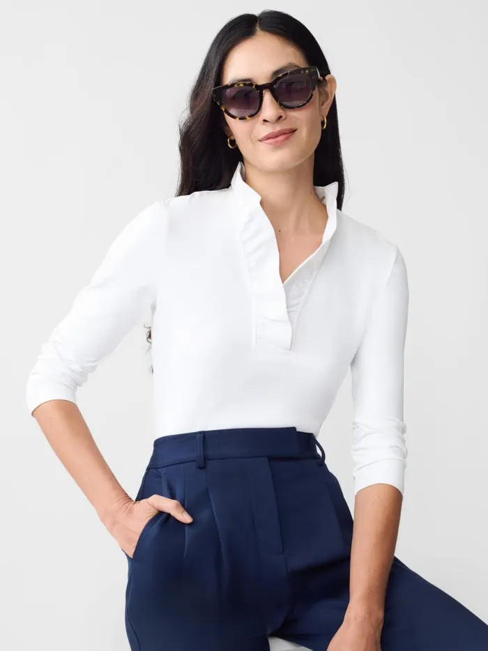 Shirts and Tops Women JMcLaughlin Durham Ruffle Top White