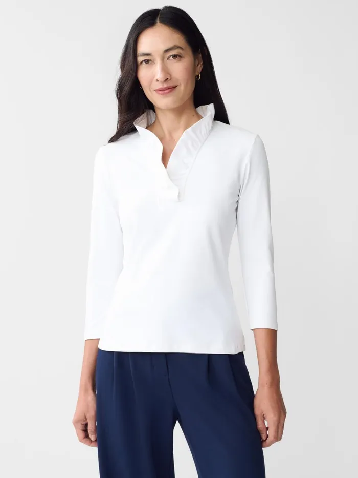 Shirts and Tops Women JMcLaughlin Durham Ruffle Top White
