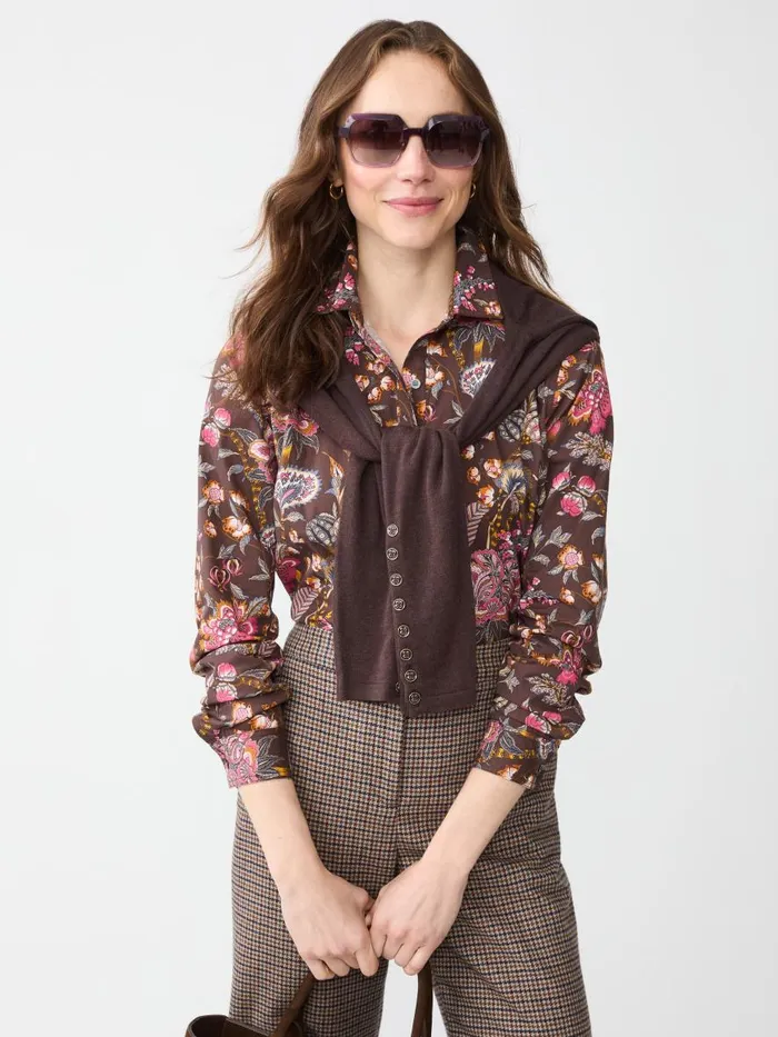 Shirts and Tops Women JMcLaughlin Lois Shirt In Baroque Bloom Brownmulti