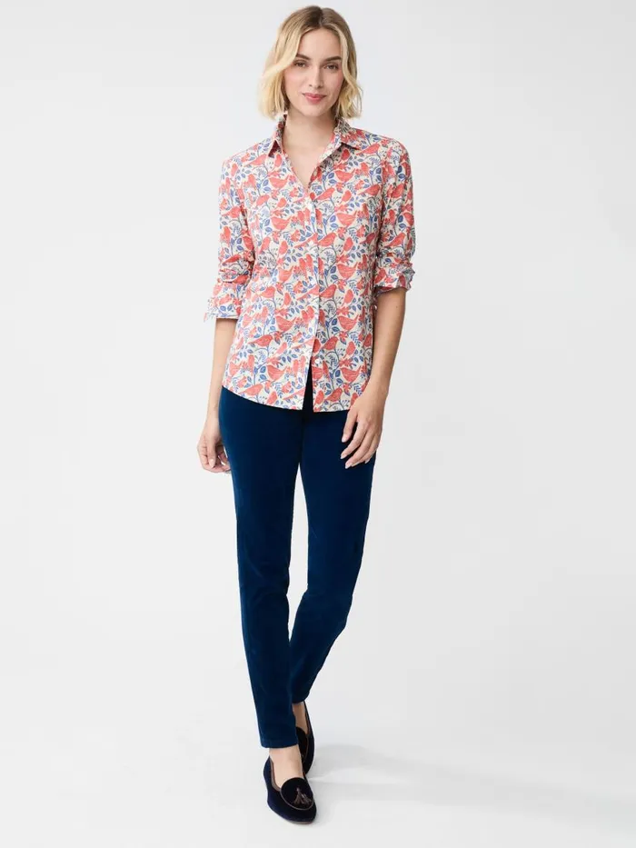 Shirts and Tops Women JMcLaughlin Lois Shirt In Bird Story Tanblueburnt Orange Shirts and Tops Women JMcLaughlin Lois Shirt In Bird Story Tanblueburnt Orange