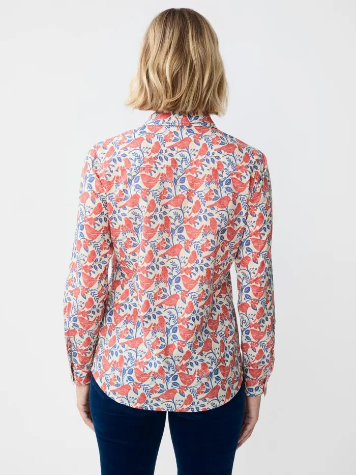 Shirts and Tops Women JMcLaughlin Lois Shirt In Bird Story Tanblueburnt Orange Shirts and Tops Women JMcLaughlin Lois Shirt In Bird Story Tanblueburnt Orange