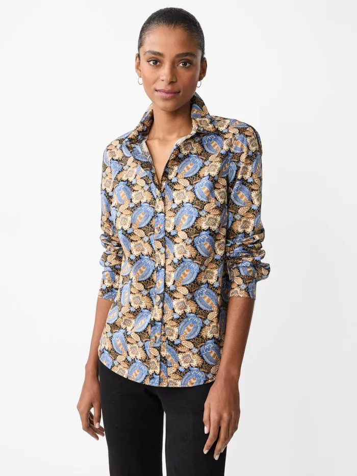 Shirts and Tops Women JMcLaughlin Lois Shirt In Pomegranate Grove Camelblue
