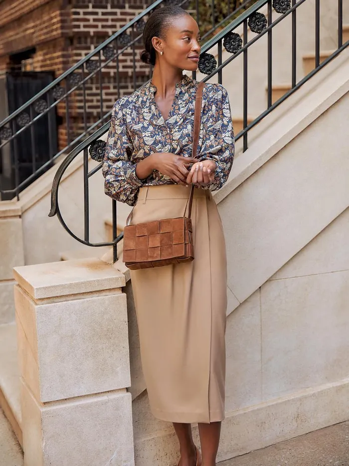 Shirts and Tops Women JMcLaughlin Rashell Blouse In Bird Story Charcoalcamel Shirts and Tops Women JMcLaughlin Rashell Blouse In Bird Story Charcoalcamel
