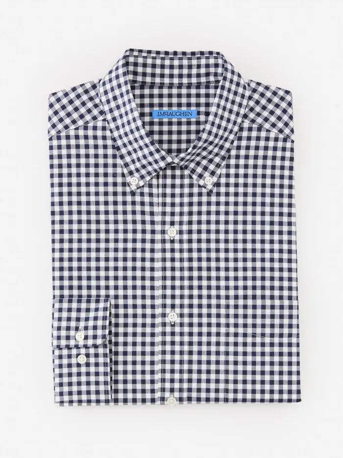 Shirts Men JMcLaughlin Collis Classic Fit Shirt In Gingham Navywhite