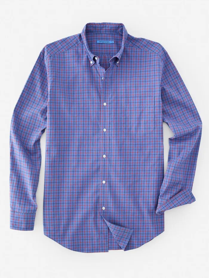 Shirts Men JMcLaughlin Collis Classic Fit Shirt In Mini Plaid Bluenavyred