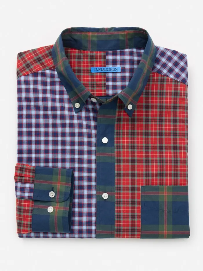 Shirts Men JMcLaughlin Collis Classic Fit Shirt In Plaid Multi Color