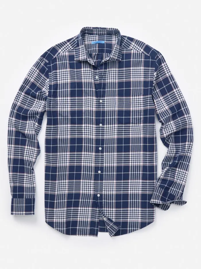 Shirts Men JMcLaughlin Dobson Classic Fit Flannel Shirt In Plaid Navyredwhite Shirts Men JMcLaughlin Dobson Classic Fit Flannel Shirt In Plaid Navyredwhite