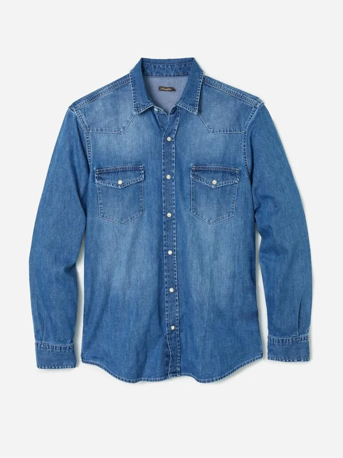 Shirts Men JMcLaughlin Scotto Denim Shirt Light Denim Shirts Men JMcLaughlin Scotto Denim Shirt Light Denim