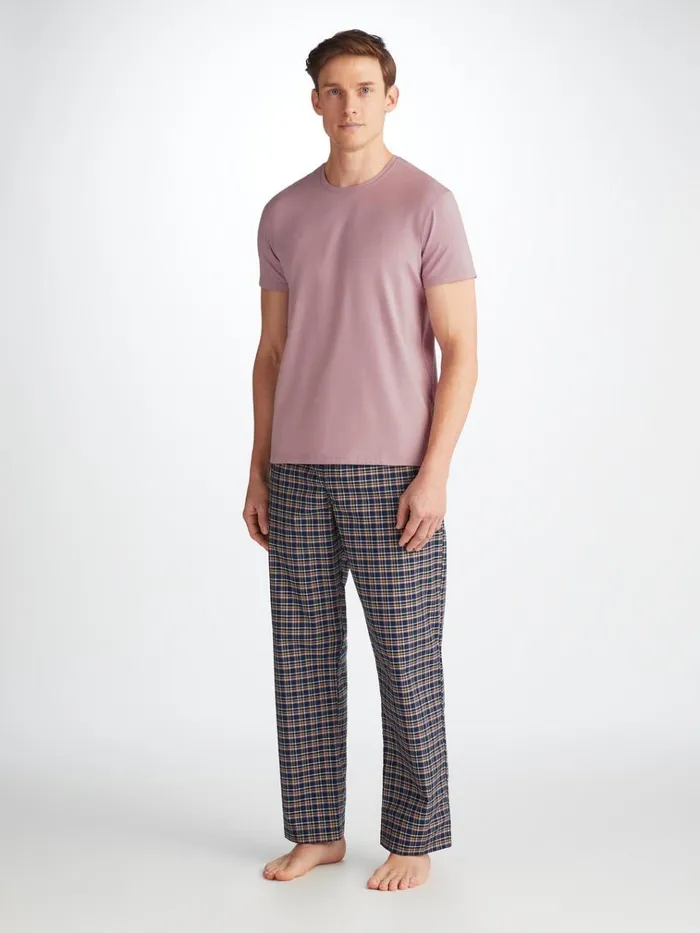 Short Sleeve TShirts Men Derek Rose TShirt Basel Micro Modal Stretch Mauve