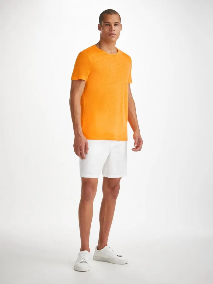 Short Sleeve TShirts Men Derek Rose TShirt Jordan Linen Tangerine