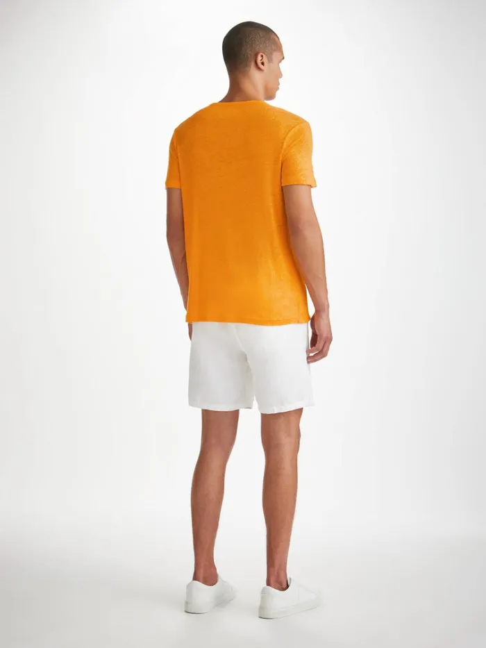 Short Sleeve TShirts Men Derek Rose TShirt Jordan Linen Tangerine
