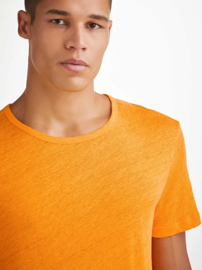 Short Sleeve TShirts Men Derek Rose TShirt Jordan Linen Tangerine