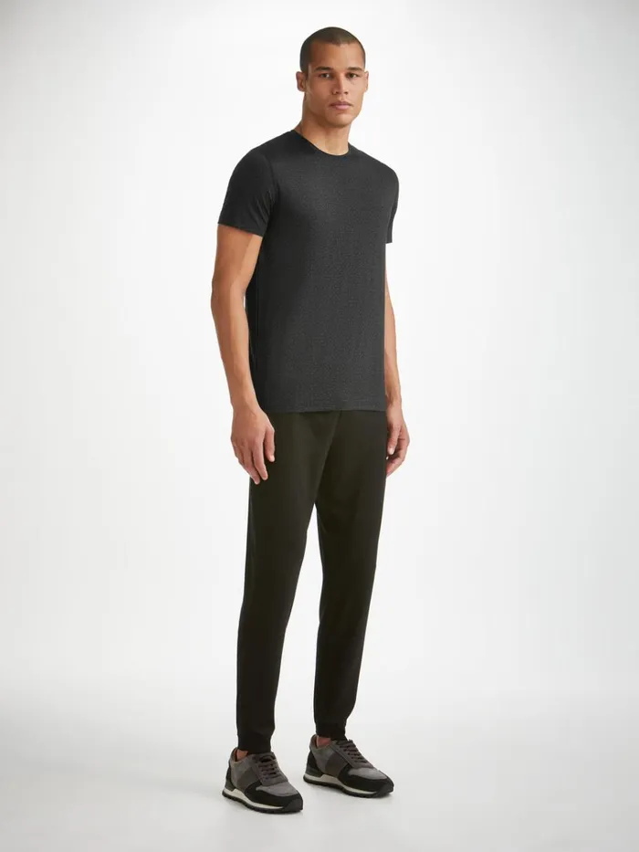 Short Sleeve TShirts Men Derek Rose TShirt London 12 Micro Modal Black