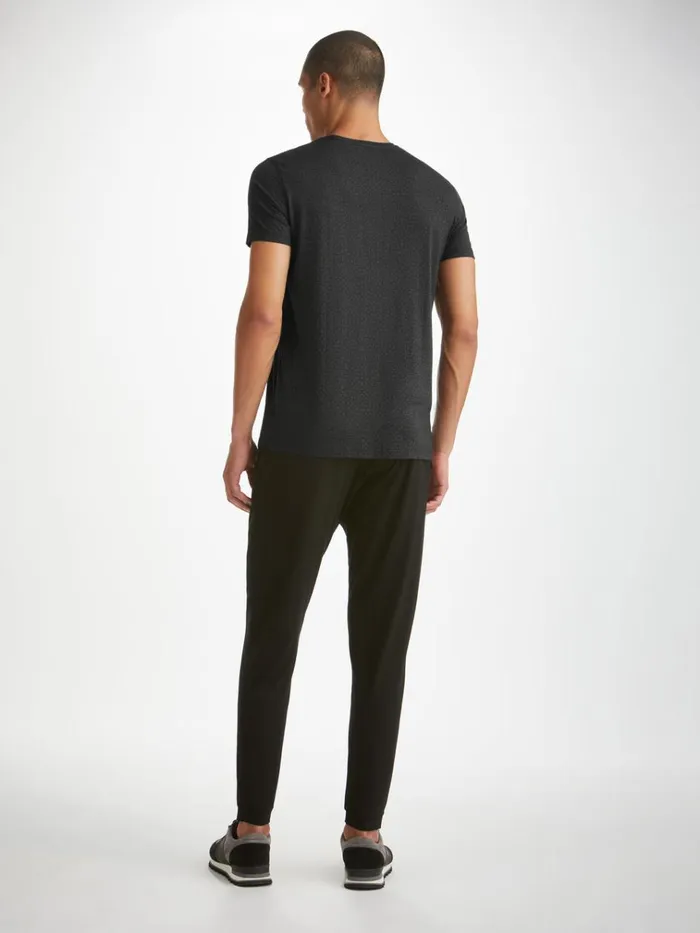 Short Sleeve TShirts Men Derek Rose TShirt London 12 Micro Modal Black