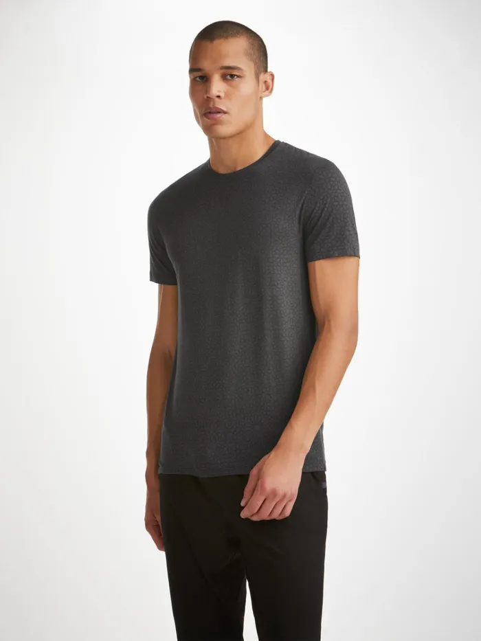 Short Sleeve TShirts Men Derek Rose TShirt London 12 Micro Modal Black