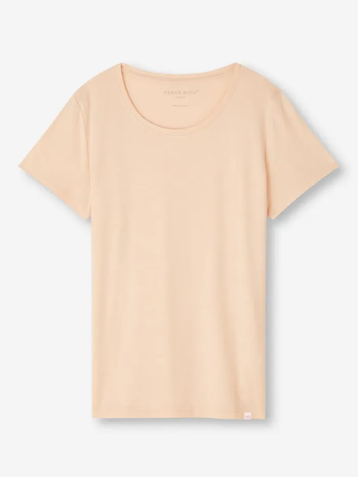 Short Sleeve TShirts Women Derek Rose TShirt Lara Micro Modal Stretch Cream