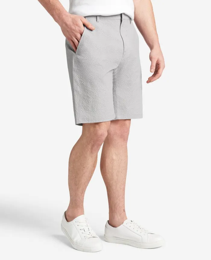 Shorts Men Kenneth Cole Printed Performance Seersucker Short Grey