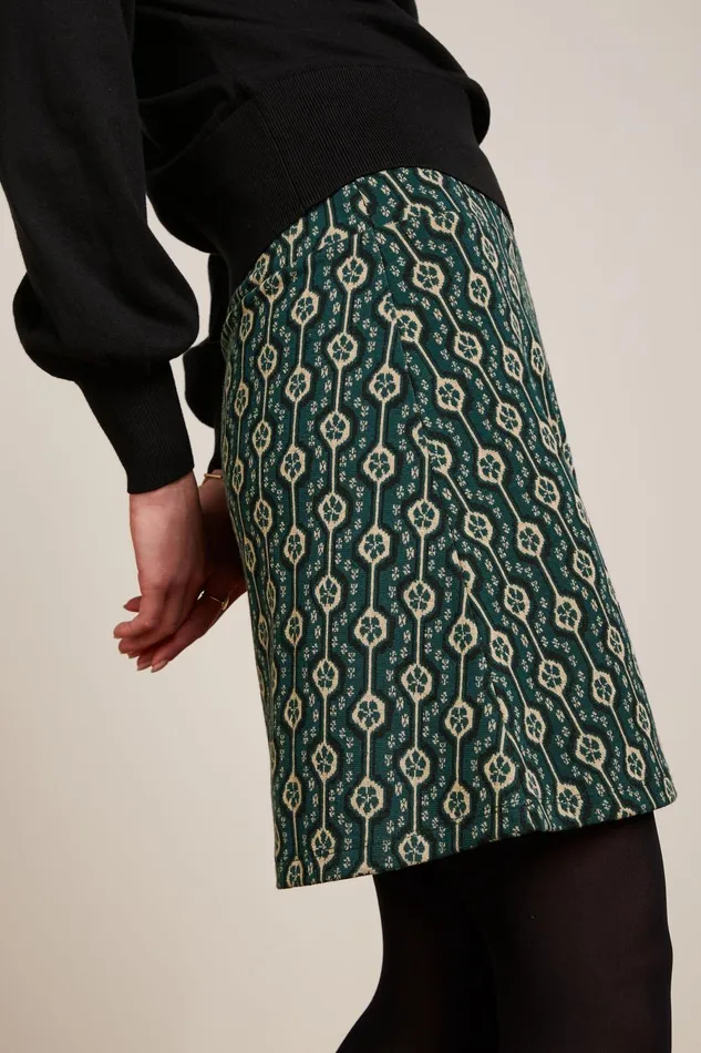 Skirts Women King Louie Border Skirt Carnaby Urban Green 8211 Carnaby