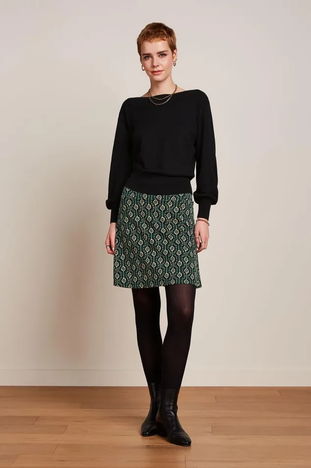 Skirts Women King Louie Border Skirt Carnaby Urban Green 8211 Carnaby