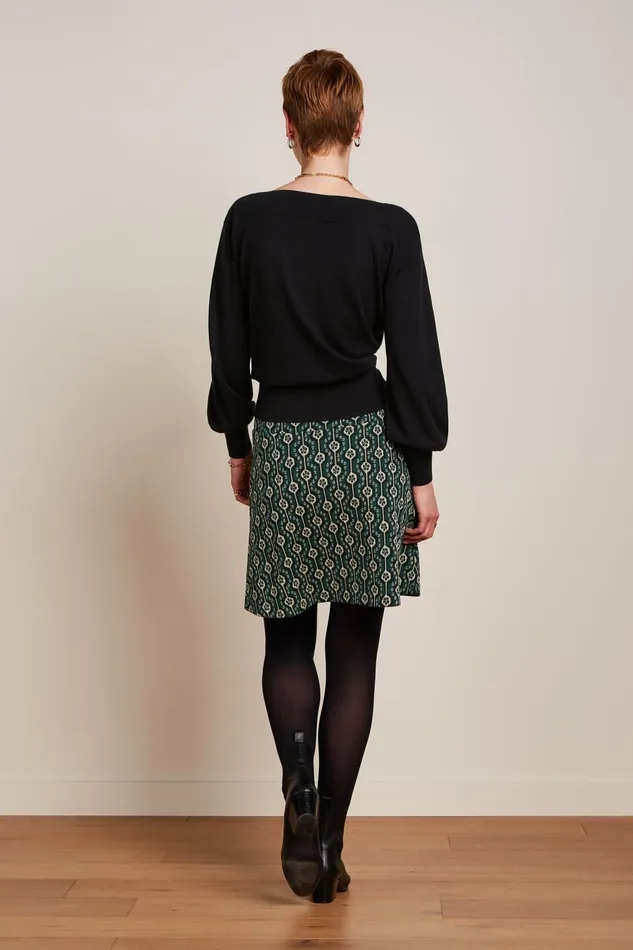 Skirts Women King Louie Border Skirt Carnaby Urban Green 8211 Carnaby