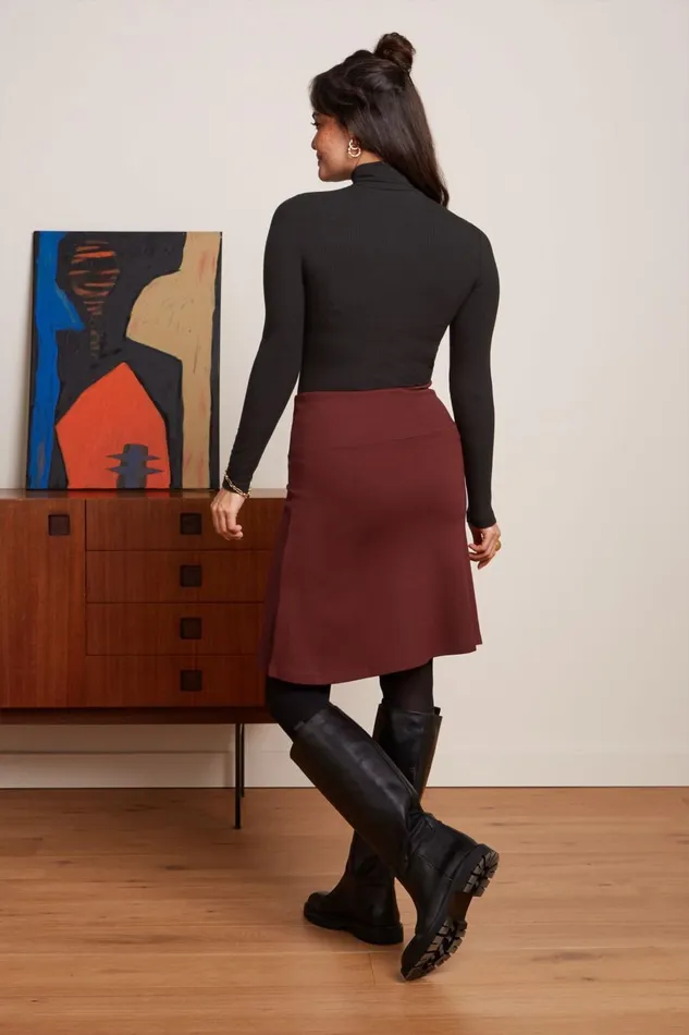 Skirts Women King Louie Border Skirt Milano Uni Beet Red 8211 Milano Uni