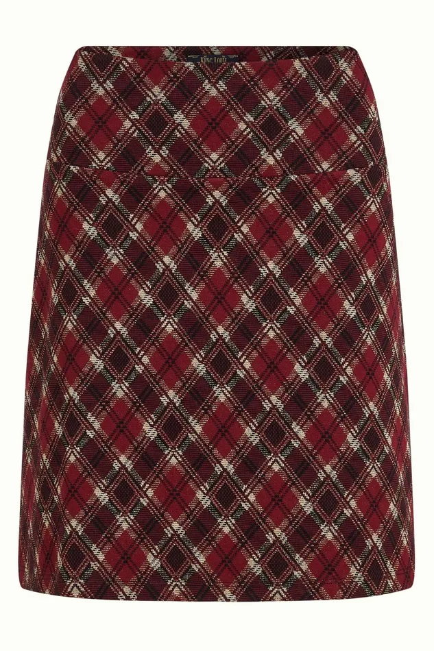 Skirts Women King Louie Border Skirt Riley Jacquard Cabernet Red 8211 Riley Jacquard