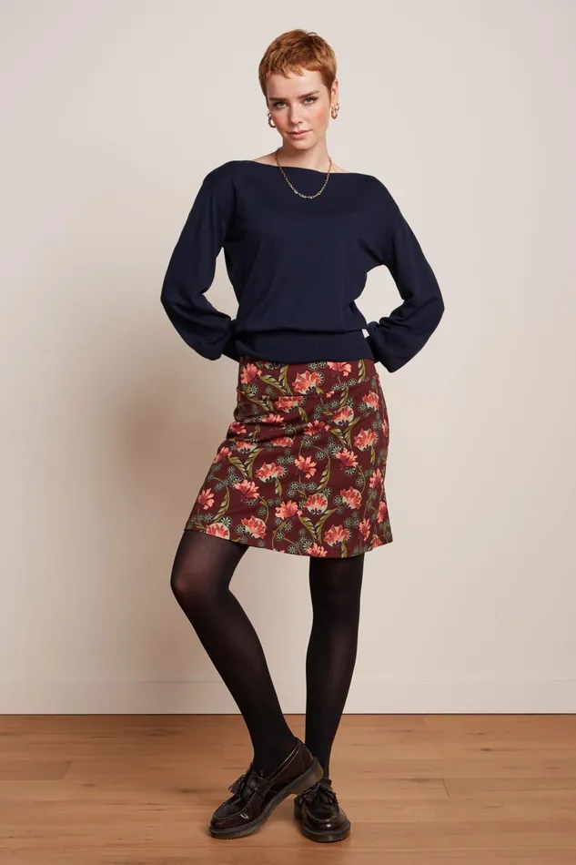 Skirts Women King Louie Border Skirt Shanty Cabernet Red 8211 Shanty