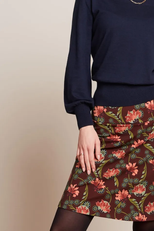 Skirts Women King Louie Border Skirt Shanty Cabernet Red 8211 Shanty
