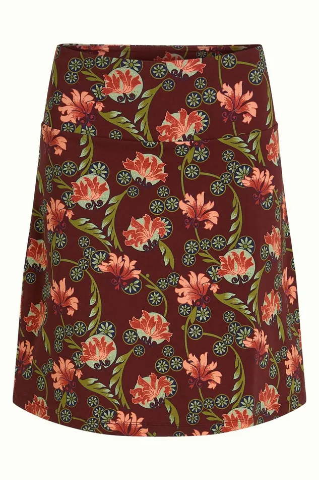 Skirts Women King Louie Border Skirt Shanty Cabernet Red 8211 Shanty