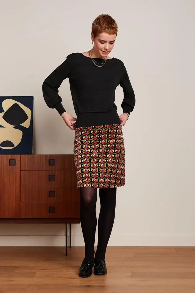 Skirts Women King Louie Border Skirt Sunday Evening Blue 8211 Sunday