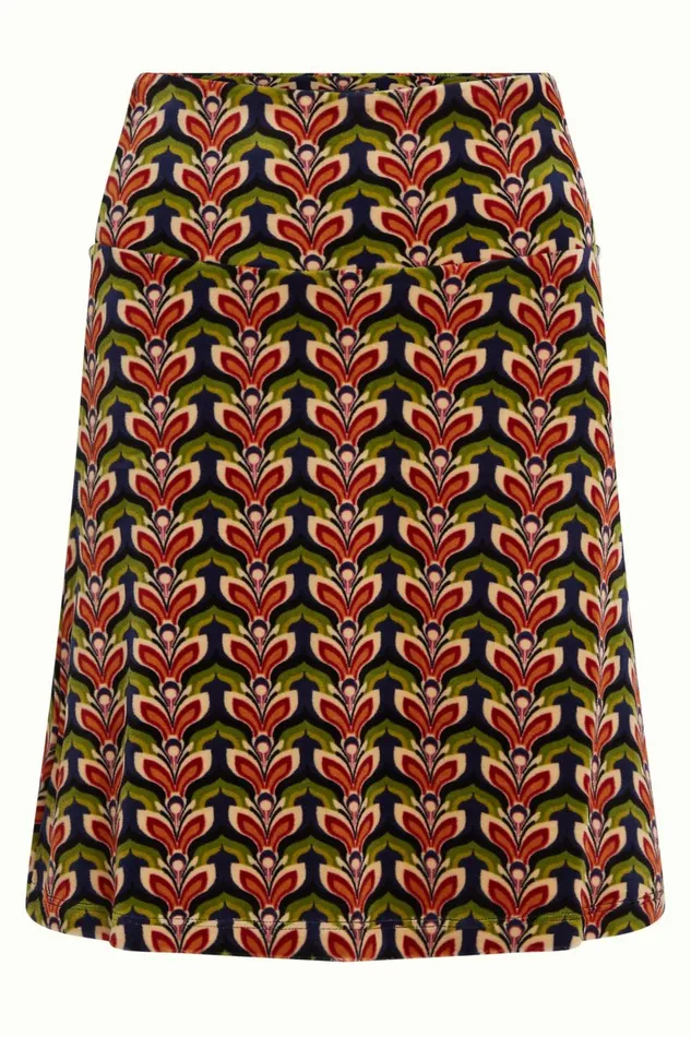 Skirts Women King Louie Border Skirt Sunday Evening Blue 8211 Sunday