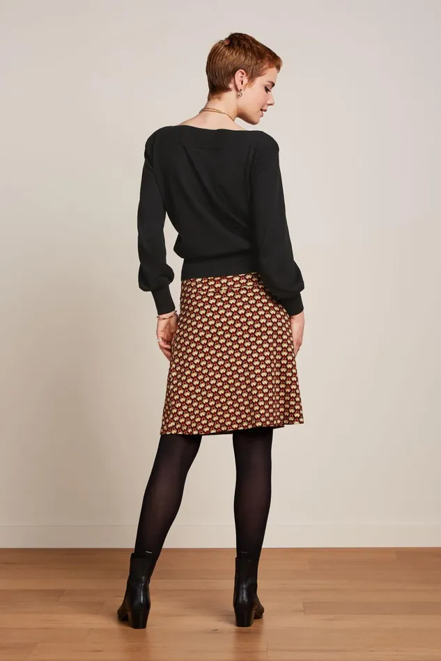 Skirts Women King Louie Border Skirt Valet Cabernet Red 8211 Valet