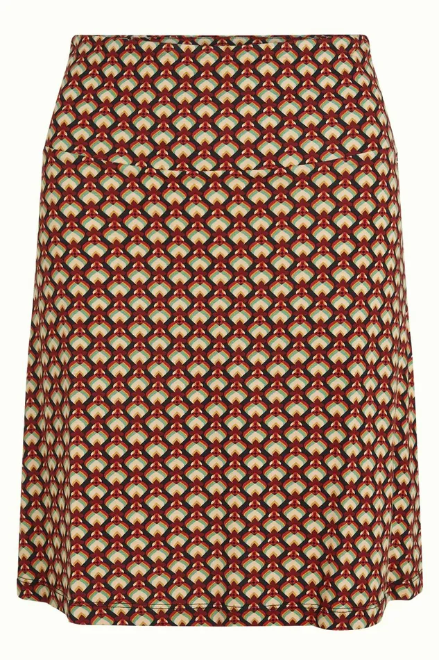 Skirts Women King Louie Border Skirt Valet Cabernet Red 8211 Valet
