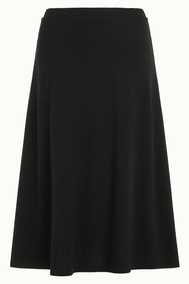 Skirts Women King Louie Juno Midi Skirt Milano Crepe Black 8211 Milano Crepe