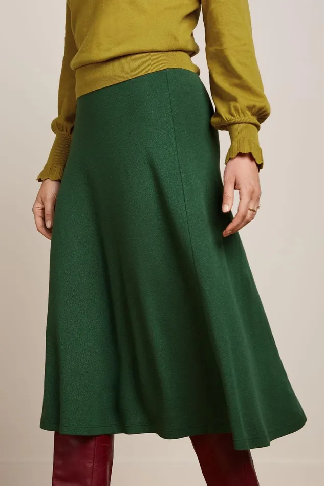 Skirts Women King Louie Juno Midi Skirt Milano Crepe Forest Green 8211 Milano Crepe
