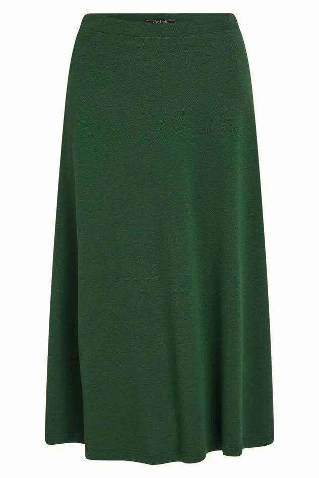 Skirts Women King Louie Juno Midi Skirt Milano Crepe Forest Green 8211 Milano Crepe