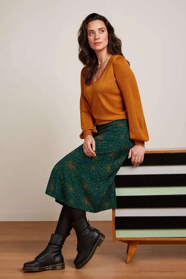 Skirts Women King Louie Juno Skirt Valentine Pine Green 8211 Valentine