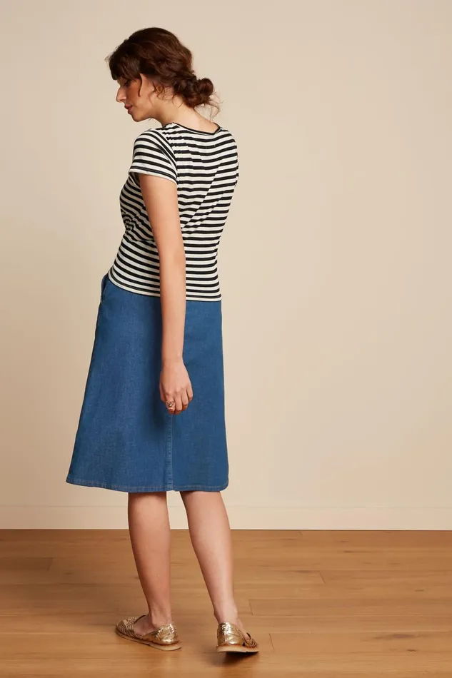 Skirts Women King Louie Marie Skirt Chambray Denim Blue 8211 Chambray