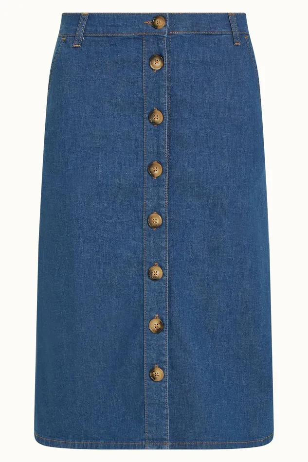 Skirts Women King Louie Marie Skirt Chambray Denim Blue 8211 Chambray