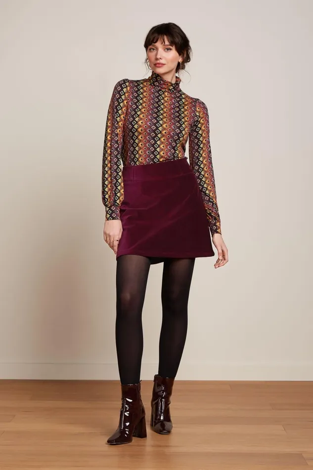 Skirts Women King Louie Olivia Skirt Uni Fargo Cabernet Red 8211 Uni Fargo