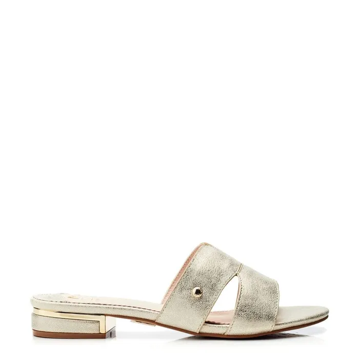 Slider Sandals Women Moda In Pelle Murah Gold Porvair
