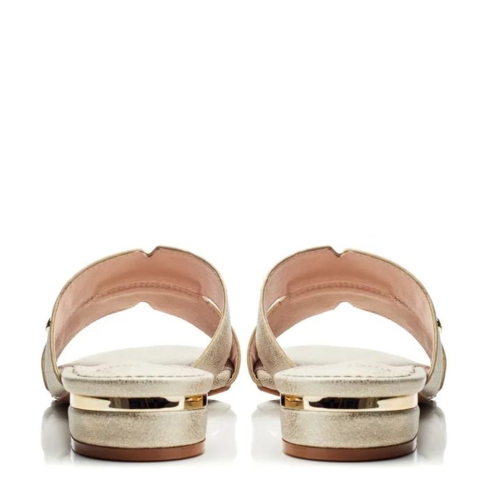 Slider Sandals Women Moda In Pelle Murah Gold Porvair