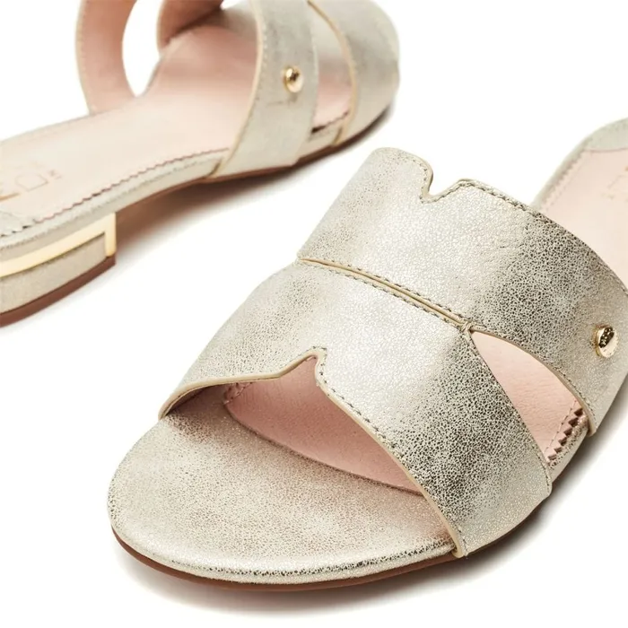 Slider Sandals Women Moda In Pelle Murah Gold Porvair